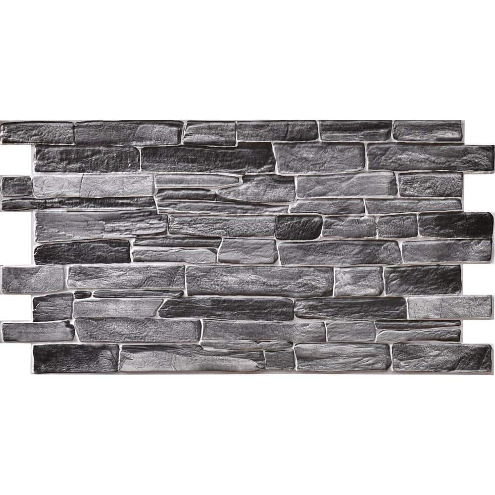 38 in. x 18 in. x 1/32 in. 3D PVC Wall Panels for Interior Decor Slate Gray
