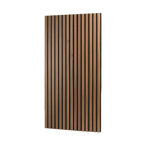 Walnut Wood Slat Acoustic Panels for Wall and Ceiling - 3D Fluted Sound Absorbing Panel
