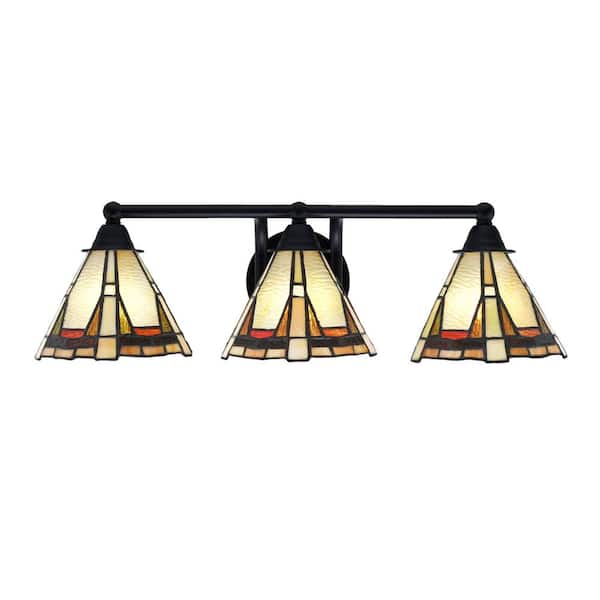 Unbranded Madison 24 in. 3-Light Matte Black Vanity Light