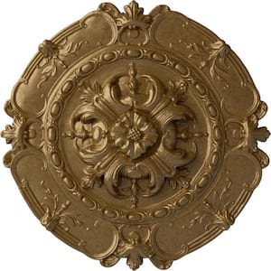 2-3/8 in. x 16-1/2 in. x 16-1/2 in. Polyurethane Southampton Ceiling Medallion, Pale Gold