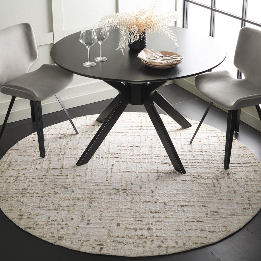 Abstract 6 ft. x 6 ft. Round Gray/Sage Abstract Linear Area Rug price history on PriceWatchPro