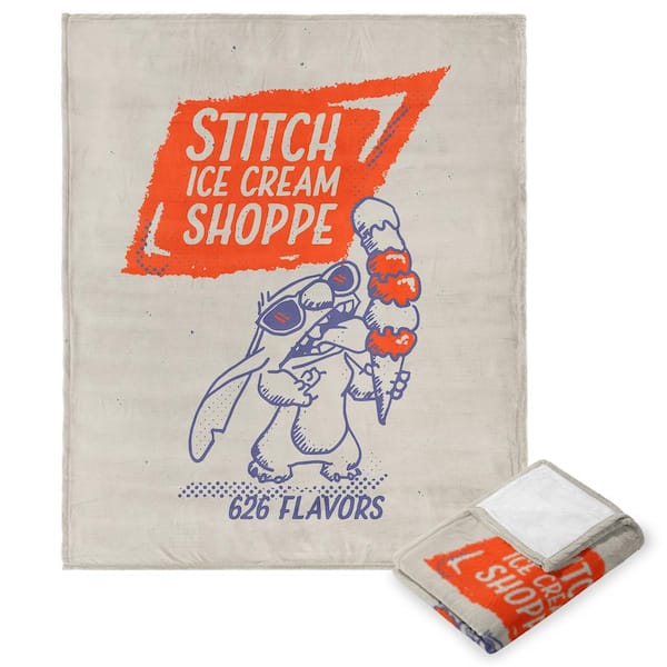 THE NORTHWEST GROUP Disney Lilo and Stitch Ice Cream Shoppe Silk Touch Throw Blanket