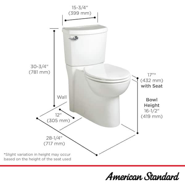 Cadet 3 FloWise 2-Piece 1.28 GPF Single Flush Right Height Round Front Toilet with Concealed Trapway in White