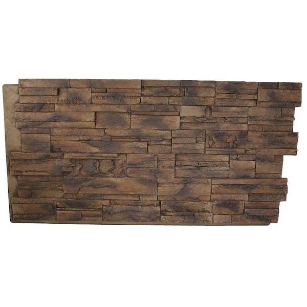 Superior Building Supplies Faux Tennessee 24 in. x 48 in. x 1-1/4 in. Stack Stone Panel Adobe Brown
