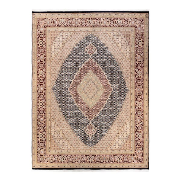 Mogul Traditional Blue 9 ft. 2 in. x 12 ft. 5 in. Oriental Area Rug
