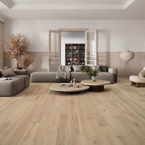 Crown French Oak 3/4 in. T x 5 in. W Light Wire Brushed Solid Hardwood Flooring (22.60 sq. ft. / Case)