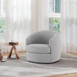 SPRUCE & SPRING Fenella Cream Fabric Swivel Arm Chair Modern Comfy ...