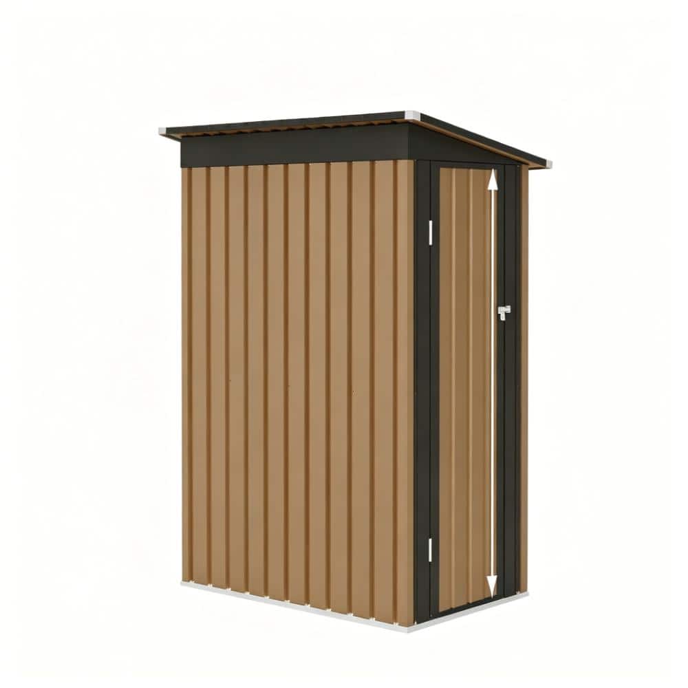 3 ft. W x 5 ft. D Brown Metal Garden Shed Pent Roof with Hinge Door (15 sq. ft.) price history on PriceWatchPro