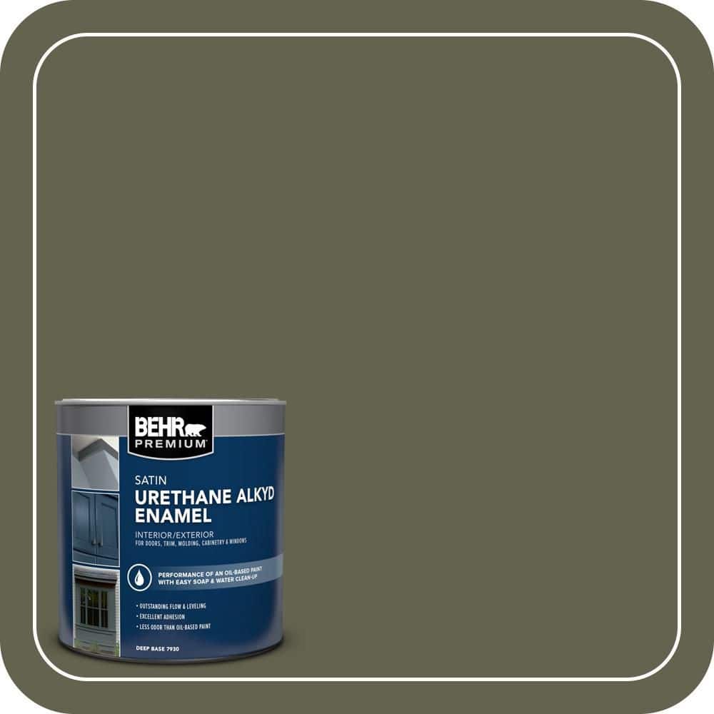 BEHR PREMIUM 1 qt. #N350-7A Mountain Olive Satin Enamel Urethane