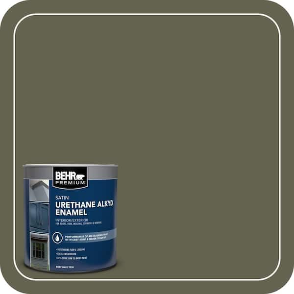 BEHR PREMIUM 1 qt. #N350-7A Mountain Olive Satin Enamel Urethane