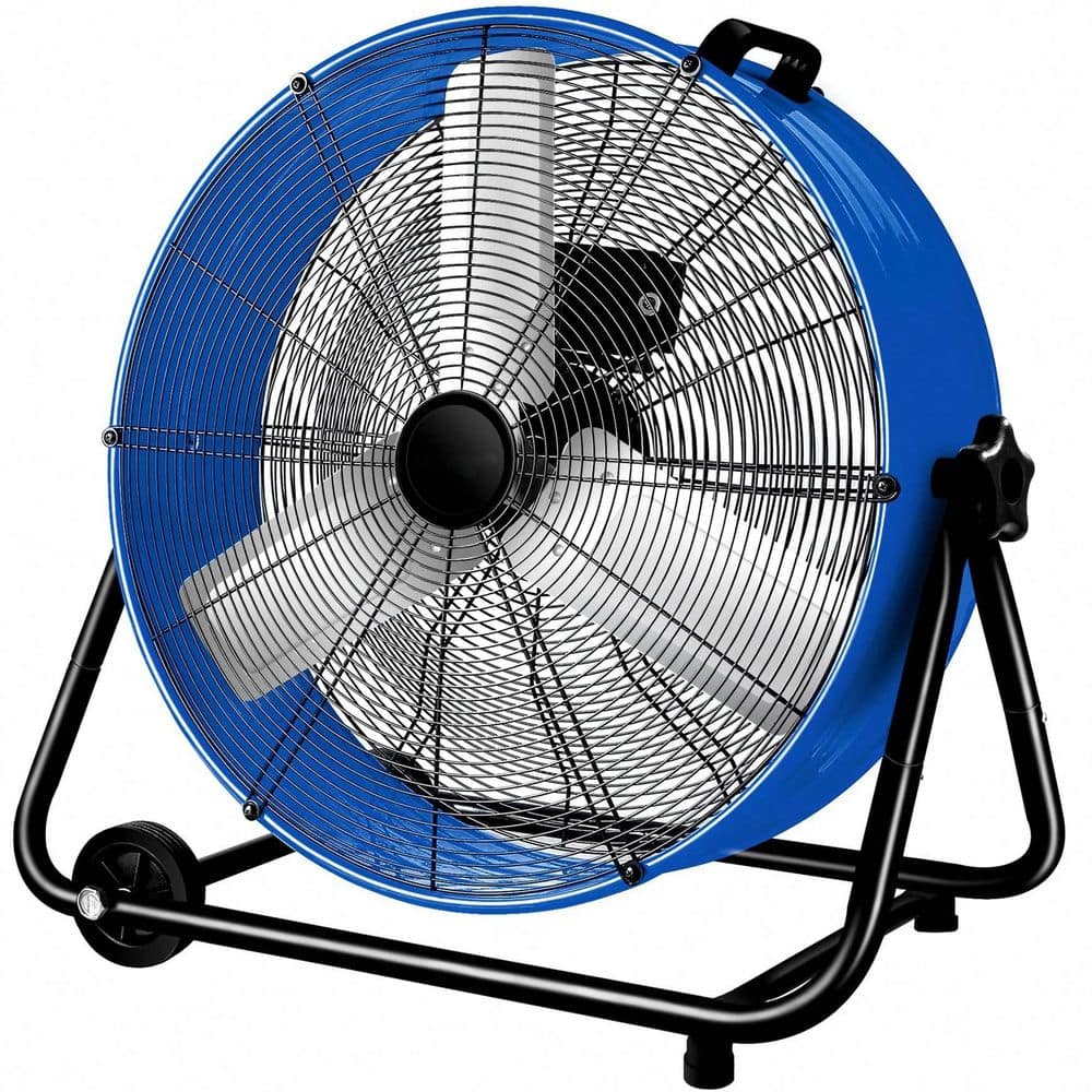 24 in. Drum Fan, 8100 CFM Air Circulation High Velocity Industrial Fan with 360° Adjustable Tilt in Blue price history on PriceWatchPro