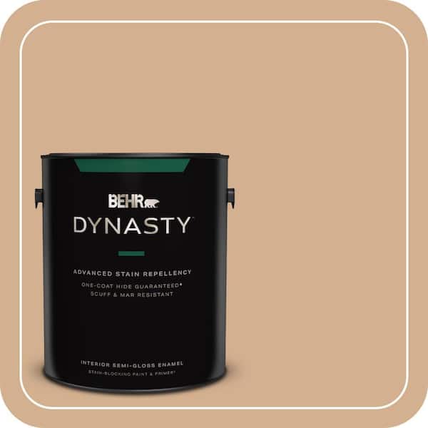 BEHR DYNASTY 1 gal. #MQ2-04 Butterscotch Amber One-Coat Hide Semi-Gloss Enamel Interior Stain-Blocking Paint & Primer