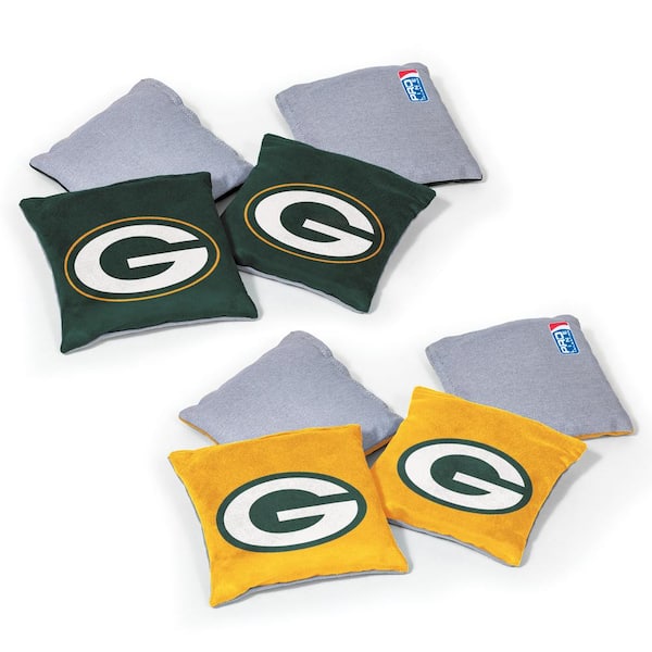 8 ACA CORNHOLE BEAN BAGS made w GREEN BAY PACKERS fabric logo bags 