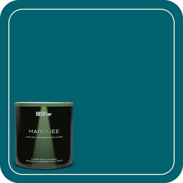BEHR MARQUEE 1 qt. #S-H-520 Peacock Tail Semi-Gloss Enamel Exterior Paint & Primer