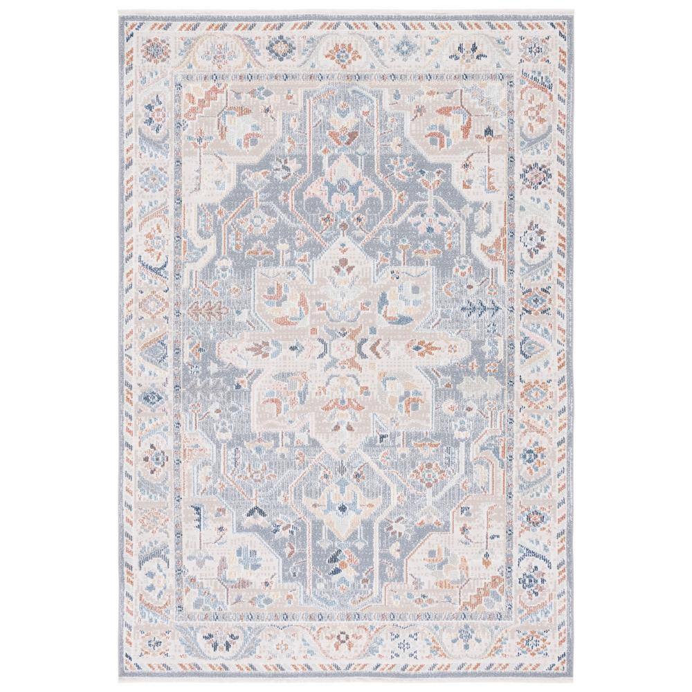 SAFAVIEH Blair Beige/Blue 8 ft. x 10 ft. Machine Washable Floral Border  Area Rug BLR212B-8 - The Home Depot