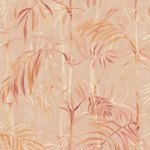Bamboo Gardens Coral Non-Pasted Wallpaper, 56 sq. ft.