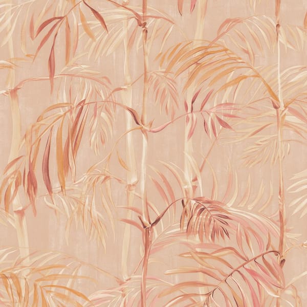 Coral Bamboo Gardens Unpasted Wallpaper Roll (Covers 56 sq. ft.)