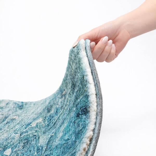 Dream Shag Premium Machine Washable Abstract ADS640 Sky 9 ft. x 12 ft. Area Rug