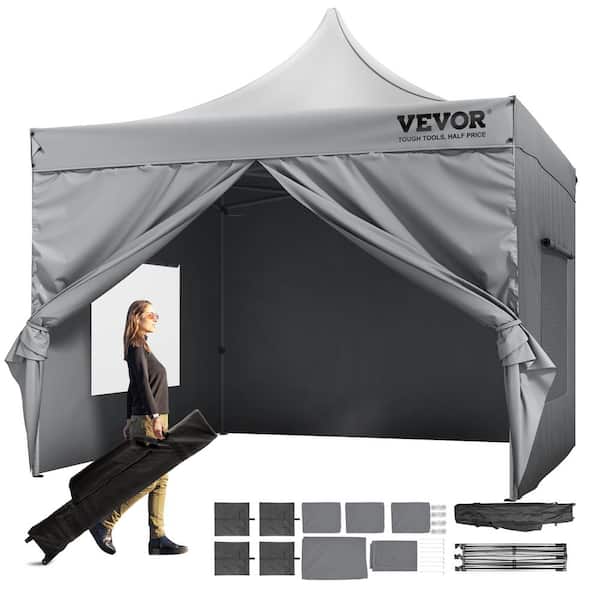 VEVOR 10 ft. x 10 ft. Pop Up Canopy with Removable Sidewalls