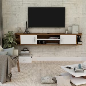 Malinda 71 in. White TV Stand with 2 Cabinets Fits TV's up to 80 in. with Storage