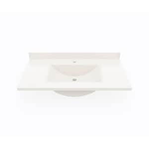 Contour 37 in. W x 22 in. D Solid Surface Vanity Top with Sink in Bisque