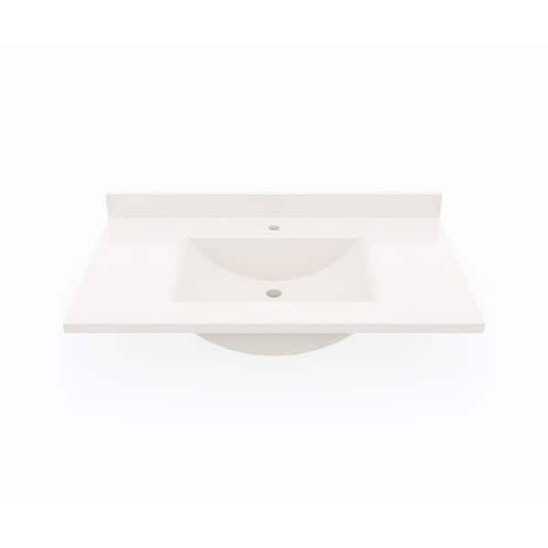 Swan Contour 37 in. W x 22 in. D Solid Surface Vanity Top with Sink in Bisque