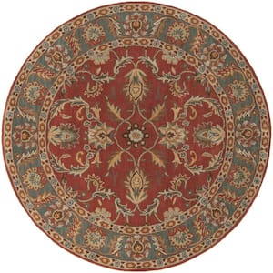 Chenni Burgundy 6 ft. x 6 ft. Round Indoor Area Rug