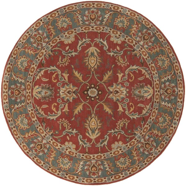 Chenni Burgundy 6 ft. x 6 ft. Round Indoor Area Rug