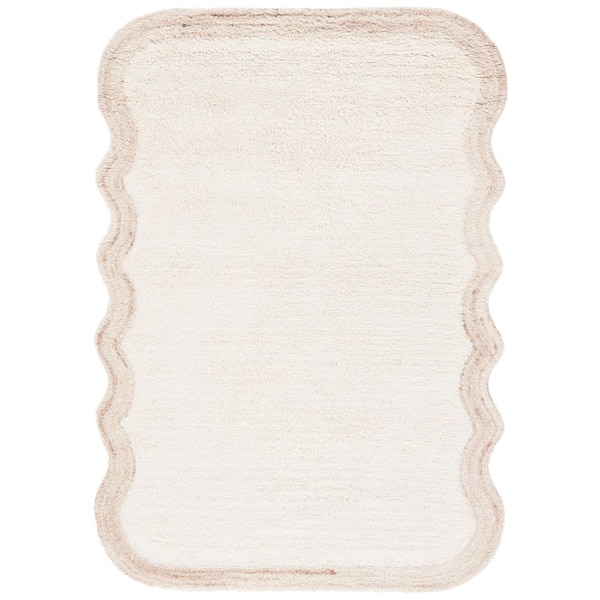 Vermont 2 ft. x 3 ft. Ivory Solid Color Border Area Rug