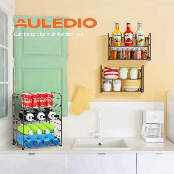 Auledio Can Organizer Rack Stackable Metal Can Organization and