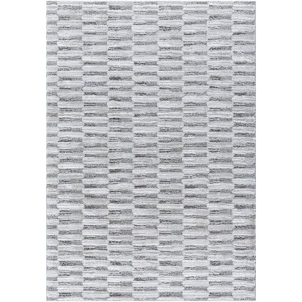 Livabliss Delight Shag Gray 5 ft. x 7 ft. Global Indoor Area Rug