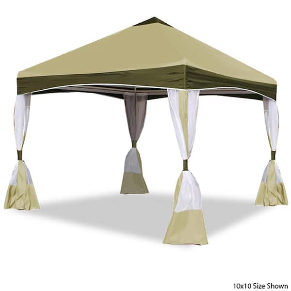 King Canopy King Canopy Garden Party Backyard Gazebo 13-Feet by 13-Feet, 4-Leg, Olive Branch GP1313OB