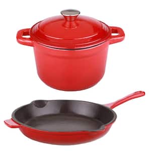 Neo 3-Piece Cast Iron Cookware Set in Red