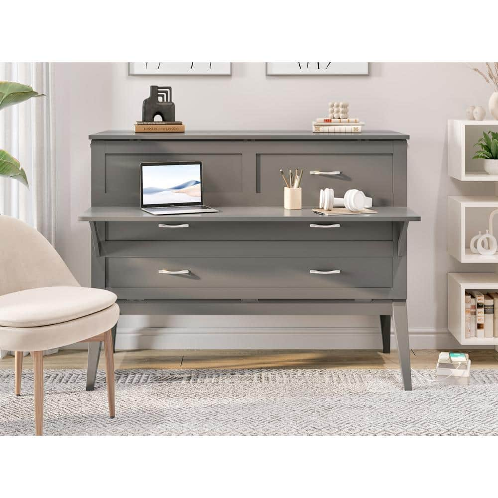 AFI Northampton White Solid Wood Frame Full Size Murphy Bed Desk with  Mattress AC783142 - The Home Depot