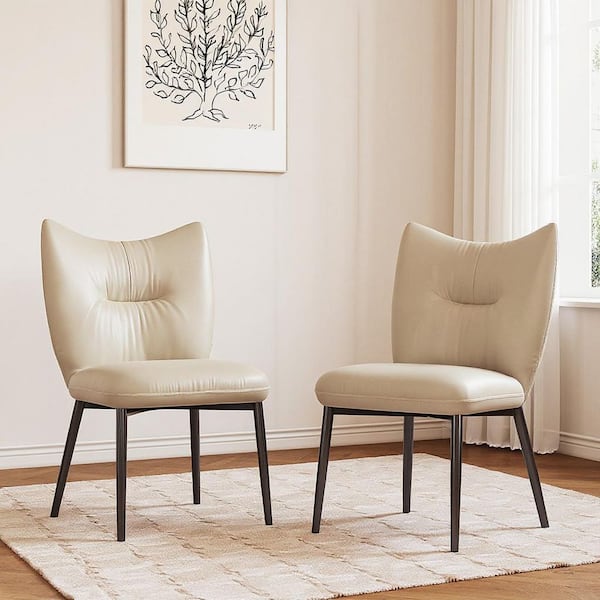 THE RIGHT PATH Cream-colored ultra-fine fiber armless chair