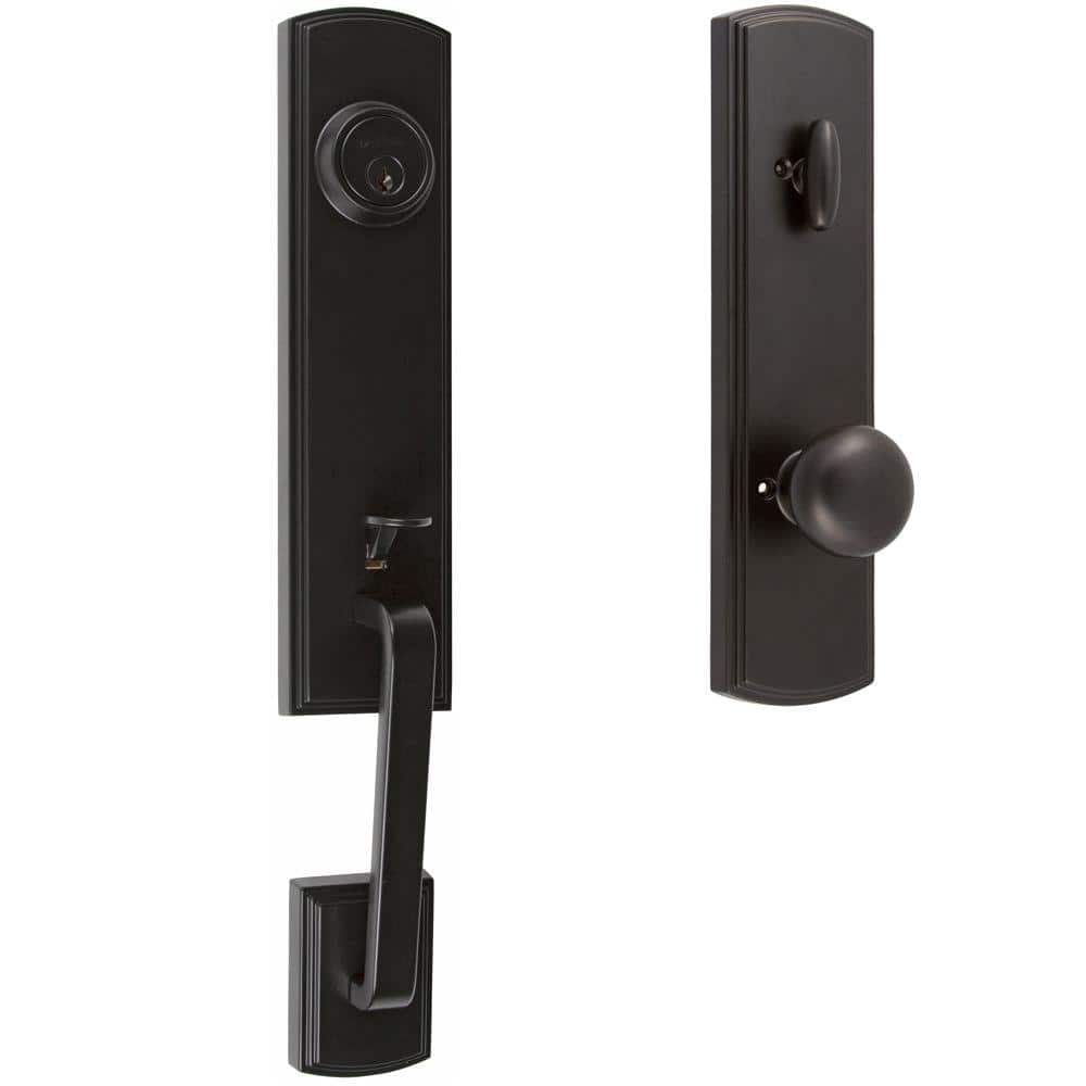 Italian Collection Briona Black Dummy Door Handleset with Santo Interior Ri