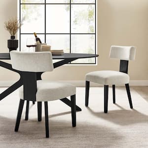 Nalani Dining Chairs - Set of 2 in Heathered Weave Ivory Black