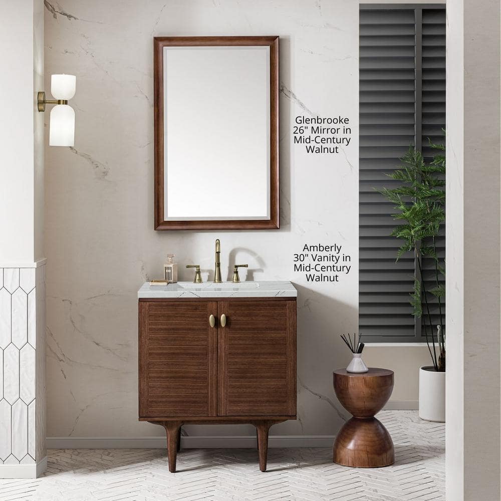 Glenbrooke 26.0 in. W x 40.0 in. H Rectangular Framed Wall Bathroom Vanity Mirror in Burnished Mahogany price history on PriceWatchPro