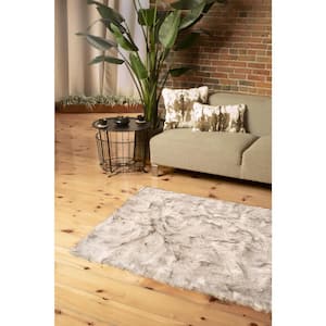 HUDSON FAUX FUR 3' X 5' RECTANGULAR RUG - GRADIENT CHOCOLATE