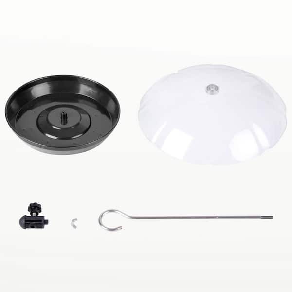 2.5 lb. Adjustable Platform Bird Feeder for Outdoors Hanging, Metal Tray Bird Feeder with Dome Top, Gray