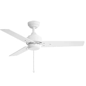 Sunil 42 in. Indoor 3-Speed White Ceiling Fan with Pull Chain, Downrod and 3 Reversible Blades