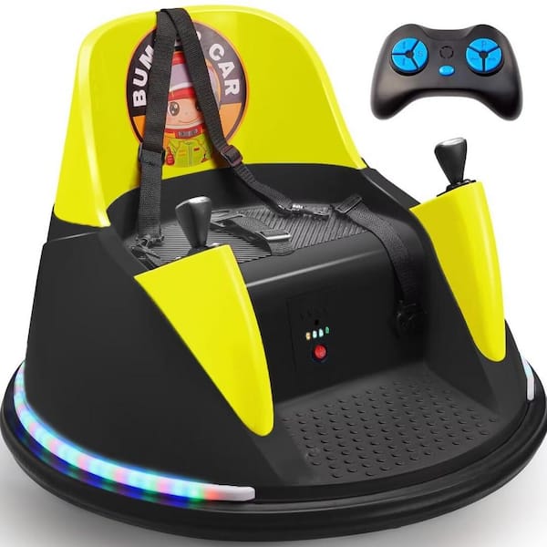 AFAIF 12V Bumper Car for Kids Toddler 1.5-6 Years with Remote Control Bluetooth Music 3-Speeds DIY License Plate Electric Ride