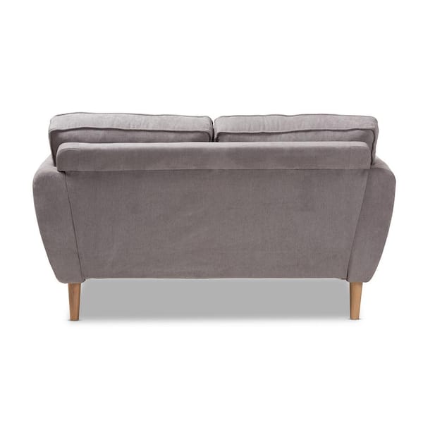 Baxton Studio Miranda 57.9 in. Light Gray Polyester 2 Seater