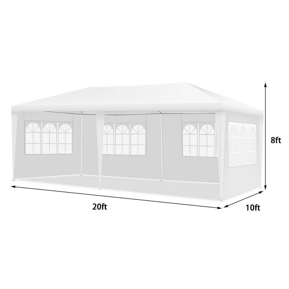 10 ft. x 20 ft. White Steel Frame Outdoor Canopy Tent