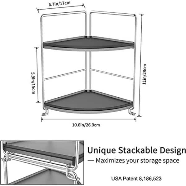 Dyiom Kitchen Spice Rack, Freestanding Stackable Organizer Shelf