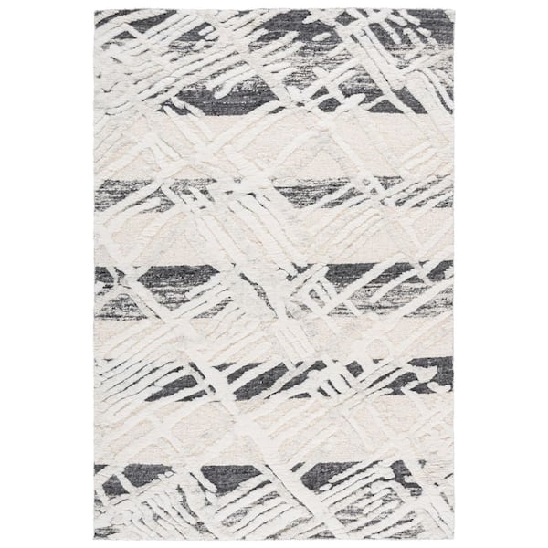 Tribeca 6 ft. x 9 ft. Gray/Ivory Abstract Crosshatch Area Rug
