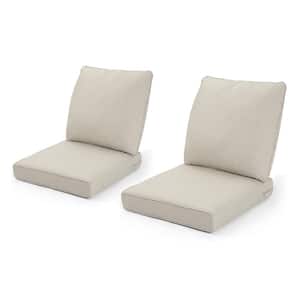 24 x 22 in. 2-Piece Deep Seating Outdoor Lounge Chair Cushion in Beige