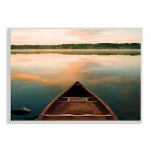 Canoe on Lake Warm Sunrise Water Reflection by Danita Delimont Unframed Nature Art Print 15 in. x 10 in.