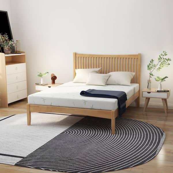 6 in. Medium Firm Memory Foam Queen Mattress in a Box Mattresses Made in USA with Bamboo Cover
