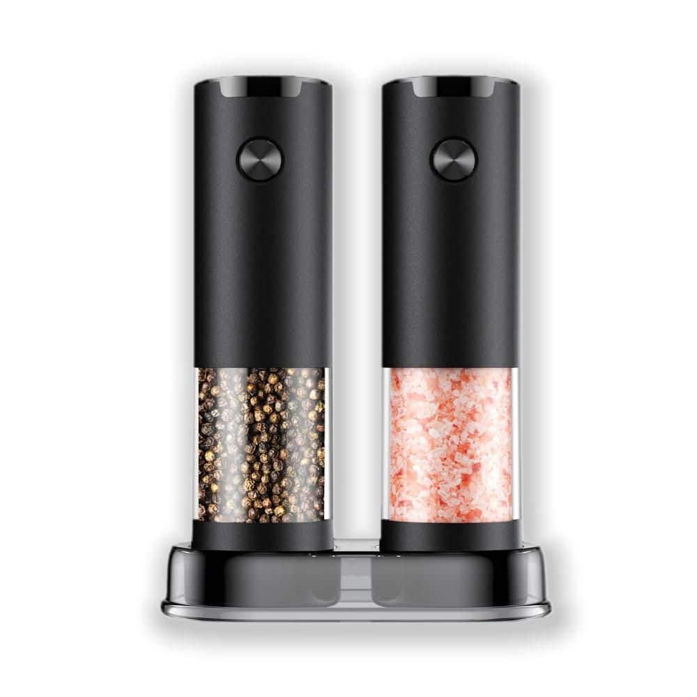Numhew Set of 2 Electric Salt and Pepper Grinder Set, Automatic Battery  Pepper Mill Shakers, Adjustable and Larger Capacity M5Q3J0K7 - The Home  Depot, image size:1000x1000